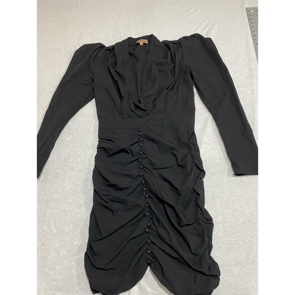 Shop 17 Women Black Dress Size Medium With V- Neck And Zipper On The Side. SKU78